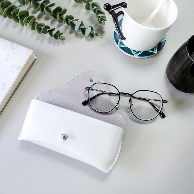 LogHog Portable Leather Glasses Case,Flexible Sunglasses Pouch Slim Case for Women Men Horizontal Eyeglass Case - Image 2